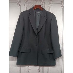 Emanual Ungaro Blazer Jacket Women's SZ 8/42 Black Classic Lined 2 Buttons Long